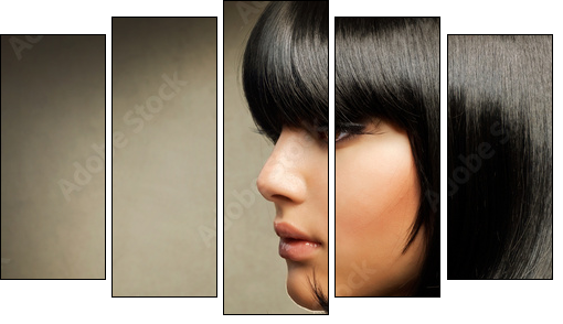 Beautiful Brunette. Egyptian Style. Hairstyle - Five-piece canvas, Pentaptych