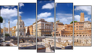Roman forum in Rome, Italy. - Five-piece canvas, Pentaptych