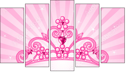 Princess Crown - Five-piece canvas, Pentaptych