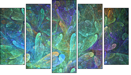Underwater corals - Five-piece canvas, Pentaptych