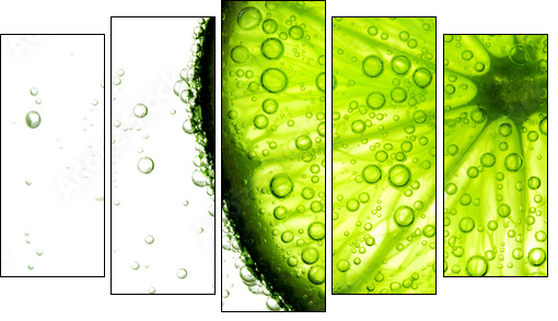 lime slice in water - Five-piece canvas, Pentaptych
