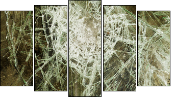 Glass cracked broken - Five-piece canvas, Pentaptych