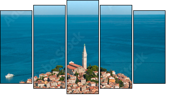 Luftaufnahme von Rovinj-Istrien im Sommer. - Five-piece canvas, Pentaptych