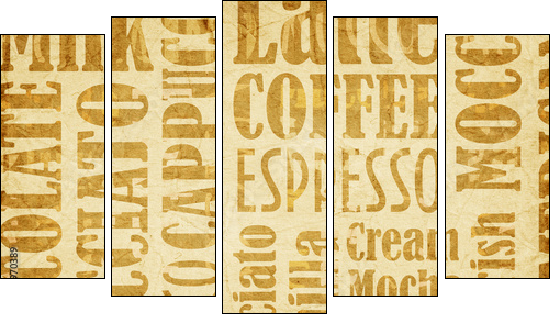 old coffee background - Five-piece canvas, Pentaptych