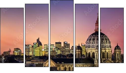 Paris - Five-piece canvas, Pentaptych