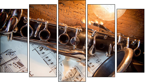 clarinetto con spartito - Five-piece canvas, Pentaptych