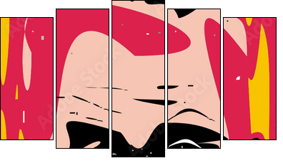 retrato picasiano - Five-piece canvas, Pentaptych