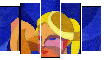 Light waves - Five-piece canvas, Pentaptych