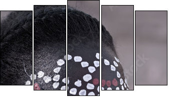 Tribal face - Five-piece canvas, Pentaptych