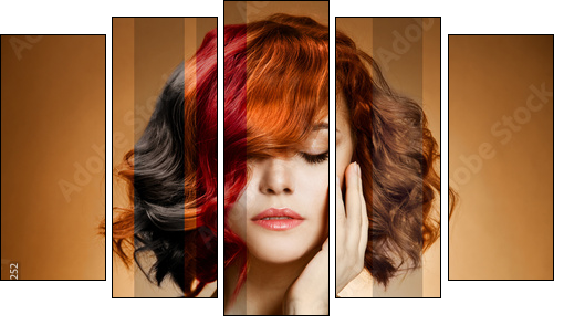 Beauty Portrait. Concept Coloring Hair - Five-piece canvas, Pentaptych