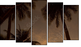 Relaxing hammock sunset - Five-piece canvas, Pentaptych