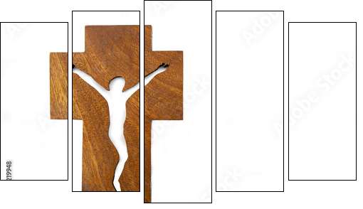 Modern Crucifix - Five-piece canvas, Pentaptych
