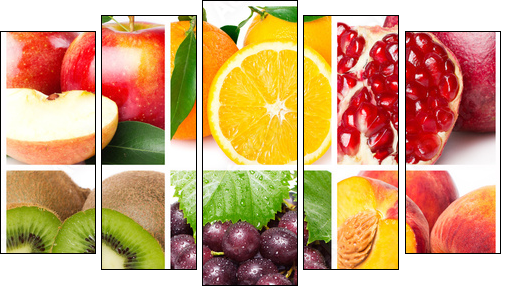 Fruit collage - Five-piece canvas, Pentaptych