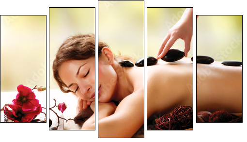 Spa Salon. Stone Massage. Dayspa - Five-piece canvas, Pentaptych