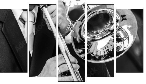 The Trumpeter - Five-piece canvas, Pentaptych