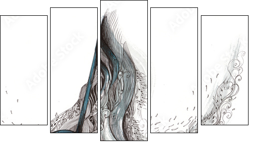 music - Five-piece canvas, Pentaptych