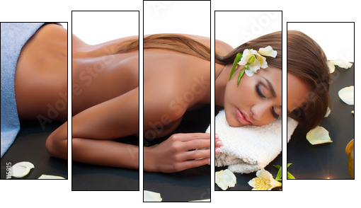 female during luxurious procedure of massage - Five-piece canvas, Pentaptych