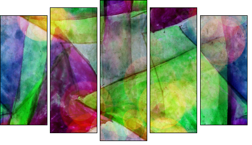 sunlight macro green, purple watercolor seamless texture paint s - Five-piece canvas, Pentaptych