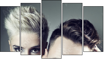 young couple with rocker outfit - Five-piece canvas, Pentaptych