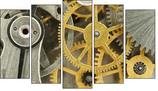 clockwork - Five-piece canvas, Pentaptych