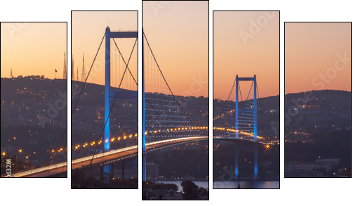 Istanbul - Bosphorus Bridge - Five-piece canvas, Pentaptych