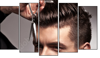 hairdresser - Five-piece canvas, Pentaptych