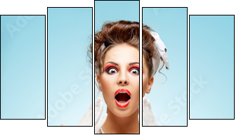 Full of emotions. - Five-piece canvas, Pentaptych