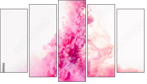 pink smoke - Five-piece canvas, Pentaptych