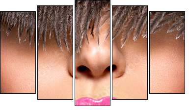 Closeup Beautiful female lips with pink  lipstick - Five-piece canvas, Pentaptych