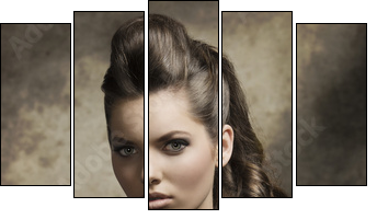 sexy dark lady with rock style - Five-piece canvas, Pentaptych