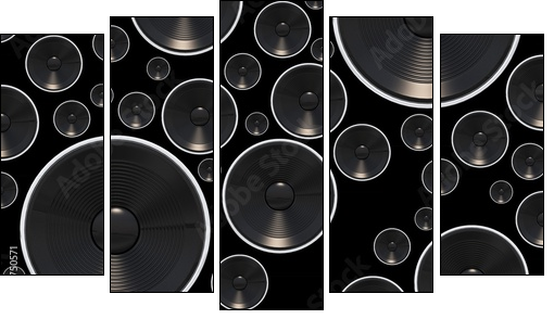 Loud Speakers Background - Five-piece canvas, Pentaptych