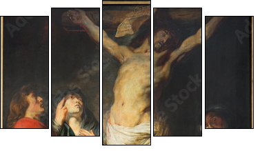 Antwerp - The Crucifixion paint by Jacob Jordaens - Five-piece canvas, Pentaptych