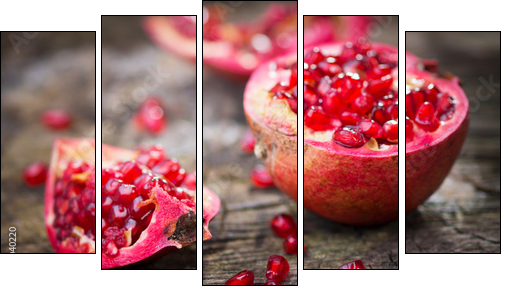 Pomegranate - Five-piece canvas, Pentaptych