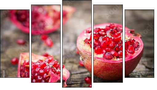 Pomegranate - Five-piece canvas, Pentaptych