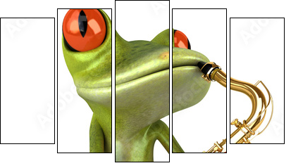 Frog - Five-piece canvas, Pentaptych
