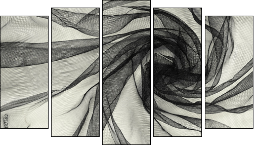 Black tulle background - Five-piece canvas, Pentaptych