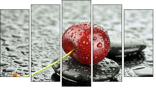 CzereÅnia na kamieniu do spa - Five-piece canvas, Pentaptych