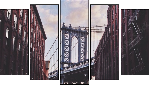 Manhattan bridge - Five-piece canvas, Pentaptych
