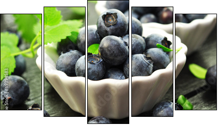 Blaubeeren - Five-piece canvas, Pentaptych