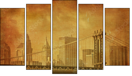 vintage grunge image of new york city - Five-piece canvas, Pentaptych