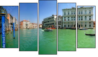 Venice. Grand Canal (panorama). - Five-piece canvas, Pentaptych