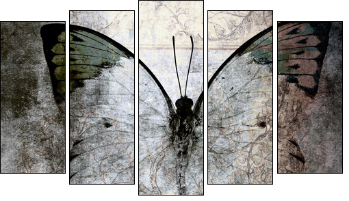 butterfly - Five-piece canvas, Pentaptych