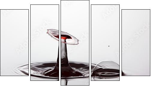 Water drop close up - Five-piece canvas, Pentaptych