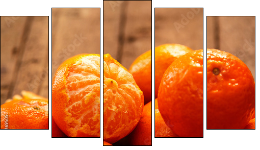 Fresh and sweet manadrins - Five-piece canvas, Pentaptych