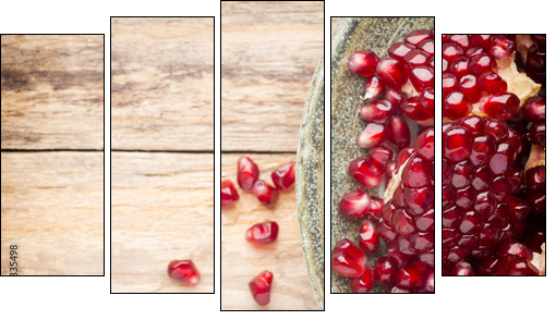 Pomegranate. - Five-piece canvas, Pentaptych