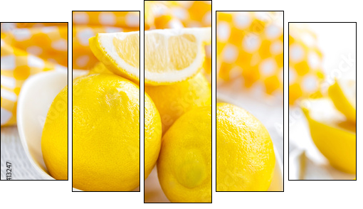 Lemons - Five-piece canvas, Pentaptych