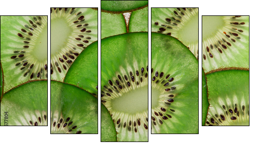 Sliced fruits background - Five-piece canvas, Pentaptych