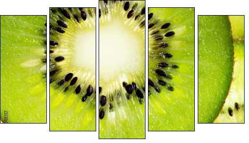 Close up of a healthy kiwi fruit - Five-piece canvas, Pentaptych