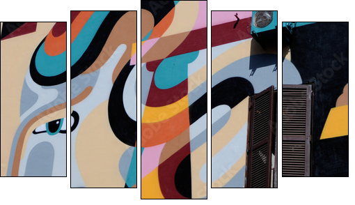volto - Five-piece canvas, Pentaptych