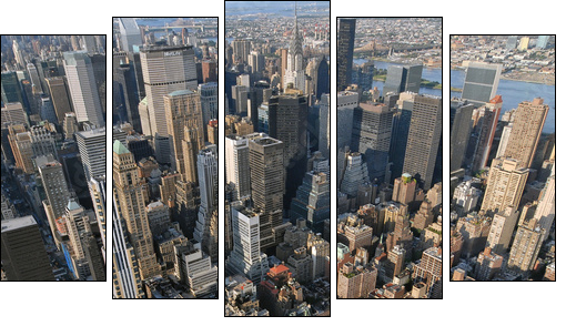 AERIAL VUE OF MANHATTAN (NEW YORK, USA) - Five-piece canvas, Pentaptych